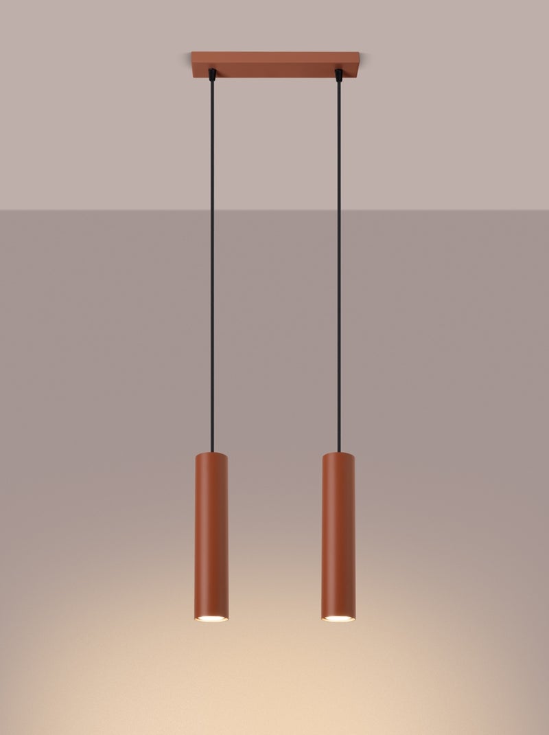 Suspension Acier Ocre Rouge GU10 2 Lagos Rouge - Kiabi