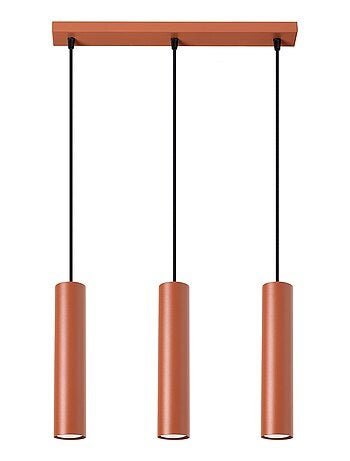 Suspension Acier Ocre Rouge GU10 3 Lagos Line