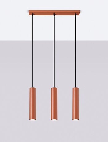 Suspension Acier Ocre Rouge GU10 3 Lagos Line