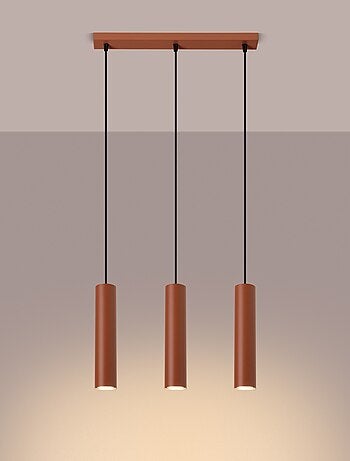 Suspension Acier Ocre Rouge GU10 3 Lagos Line