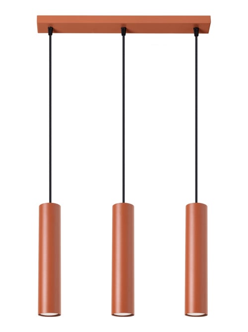 Suspension Acier Ocre Rouge GU10 3 Lagos Line - Kiabi
