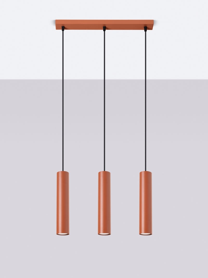Suspension Acier Ocre Rouge GU10 3 Lagos Line Rouge - Kiabi
