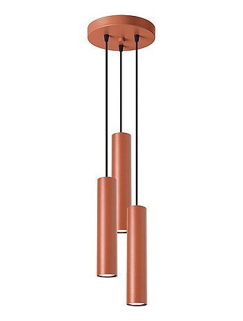 Suspension Acier Ocre Rouge GU10 3 Lagos
