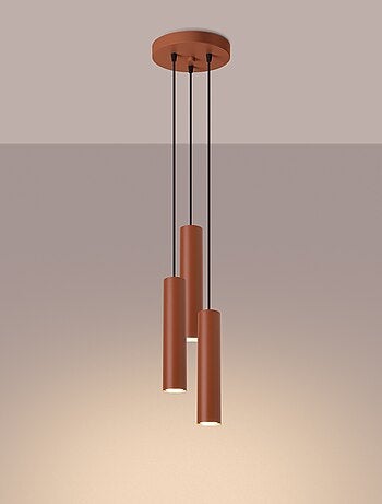 Suspension Acier Ocre Rouge GU10 3 Lagos