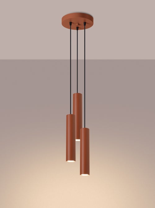 Suspension Acier Ocre Rouge GU10 3 Lagos - Kiabi