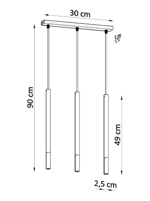 Suspension Acier Or/Noir G9 3 Mozaica Line - Kiabi