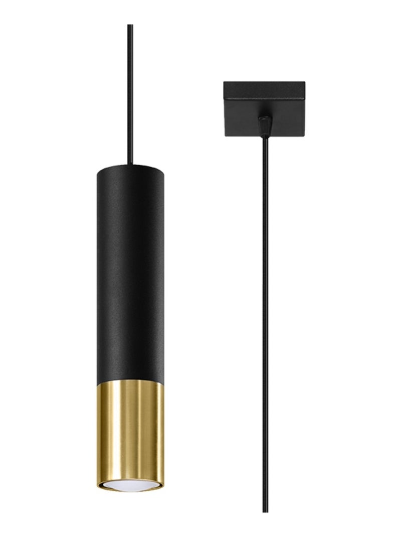 Suspension Acier Or/Noir GU10 1 Loopez Jaune - Kiabi