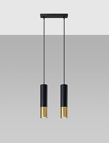 Suspension Acier Or/Noir GU10 2 Loopez