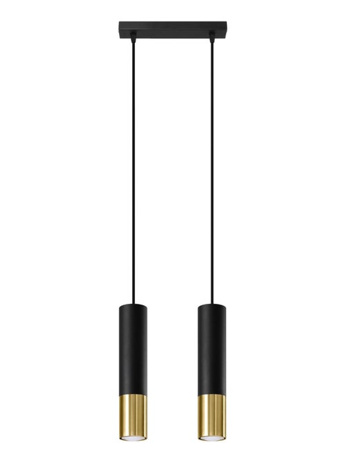 Suspension Acier Or/Noir GU10 2 Loopez - Kiabi