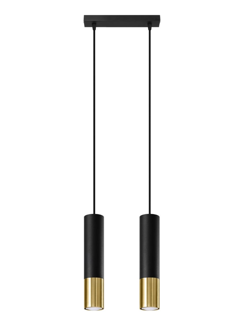 Suspension Acier Or/Noir GU10 2 Loopez Jaune - Kiabi