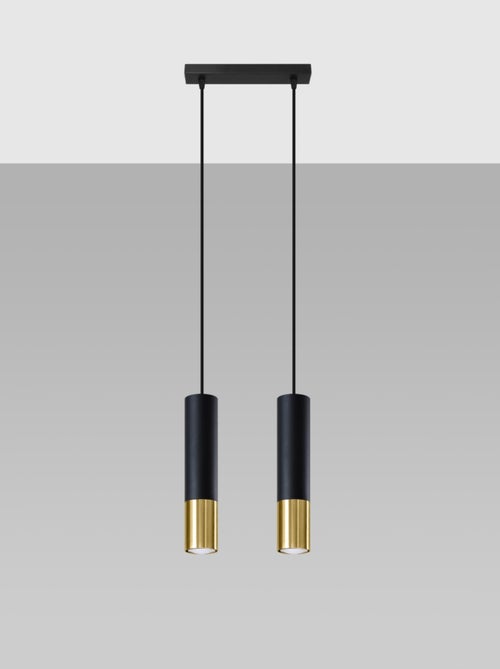 Suspension Acier Or/Noir GU10 2 Loopez - Kiabi