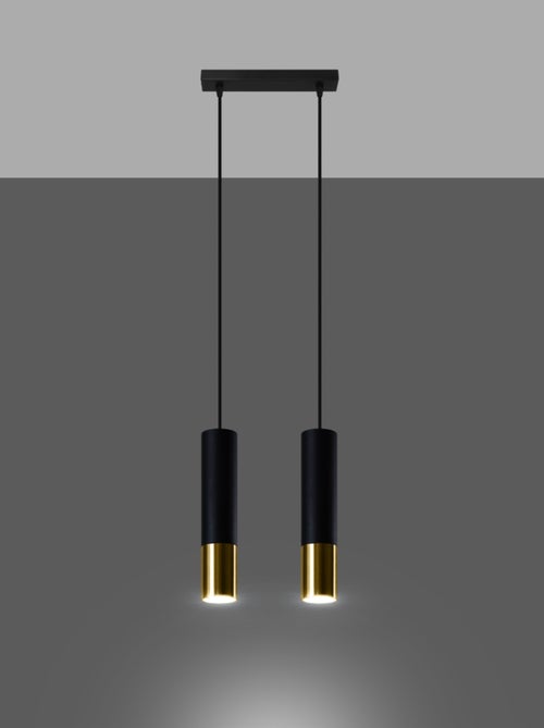 Suspension Acier Or/Noir GU10 2 Loopez - Kiabi