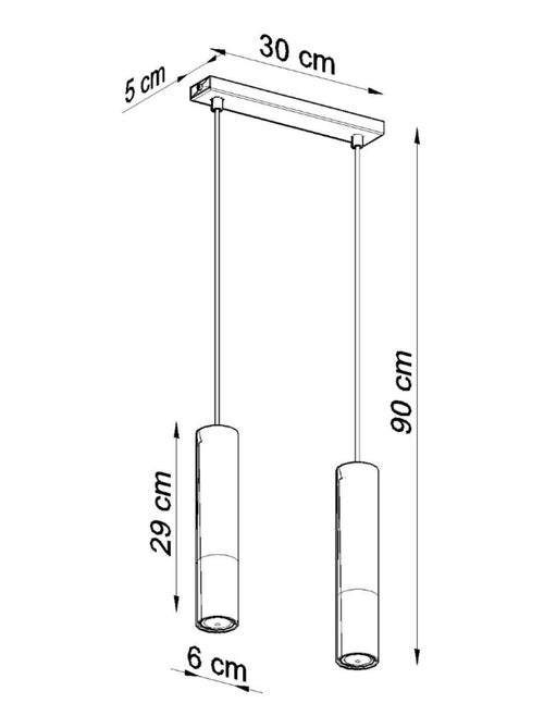 Suspension Acier Or/Noir GU10 2 Loopez - Kiabi