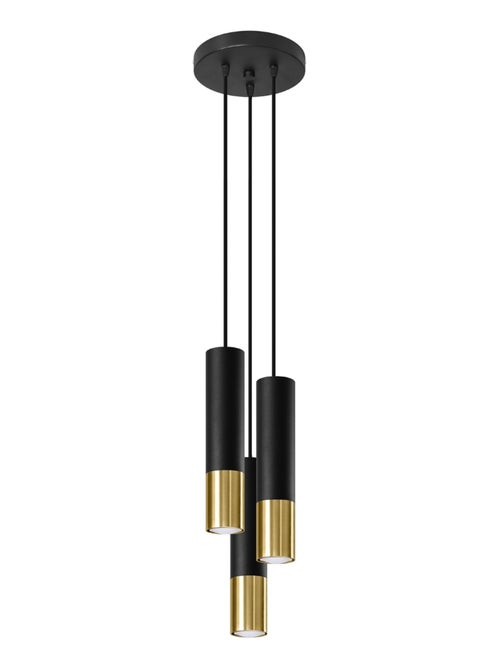Suspension Acier Or/Noir GU10 3 Loopez - Kiabi