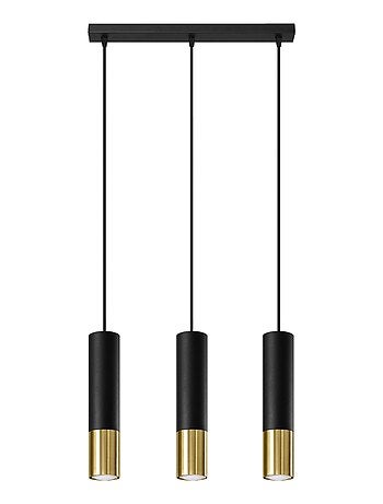Suspension Acier Or/Noir GU10 3 Loopez Line