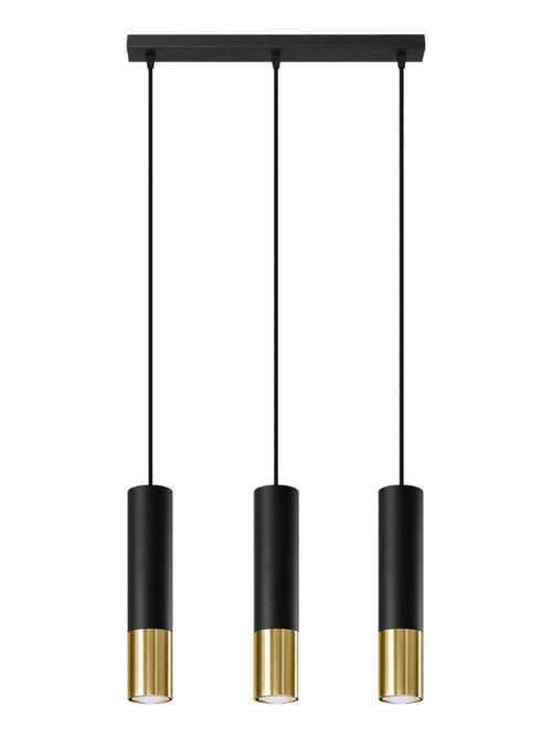 Suspension Acier Or/Noir GU10 3 Loopez Line - Kiabi