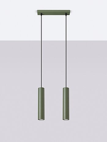 Suspension Acier Vert Olive GU10 2 Lagos