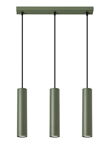 Suspension Acier Vert Olive GU10 3 Lagos Line
