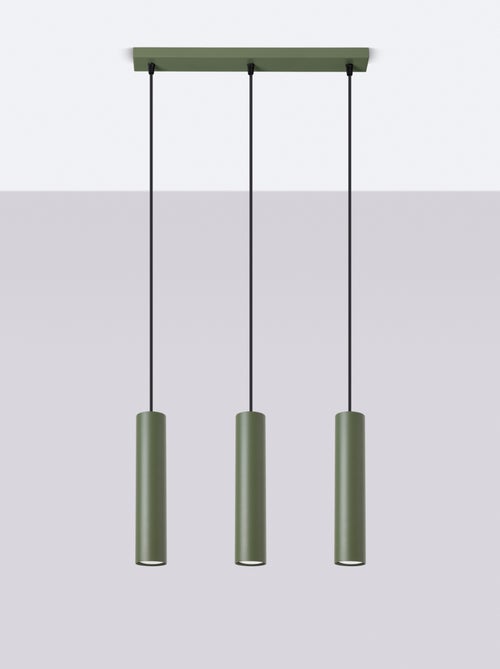 Suspension Acier Vert Olive GU10 3 Lagos Line - Kiabi