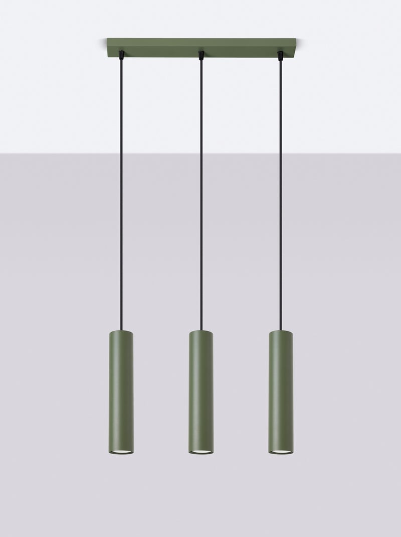 Suspension Acier Vert Olive GU10 3 Lagos Line Vert olive - Kiabi