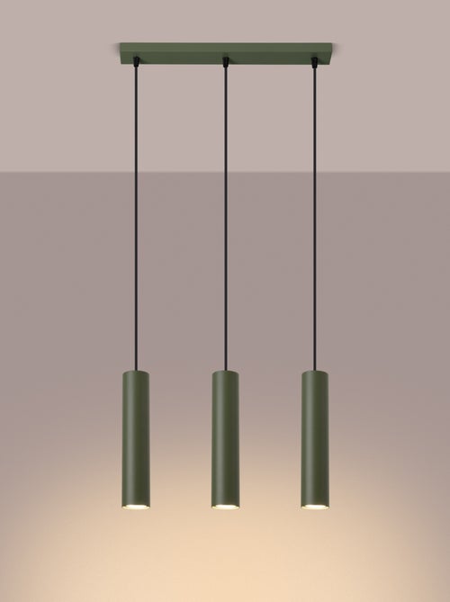 Suspension Acier Vert Olive GU10 3 Lagos Line - Kiabi