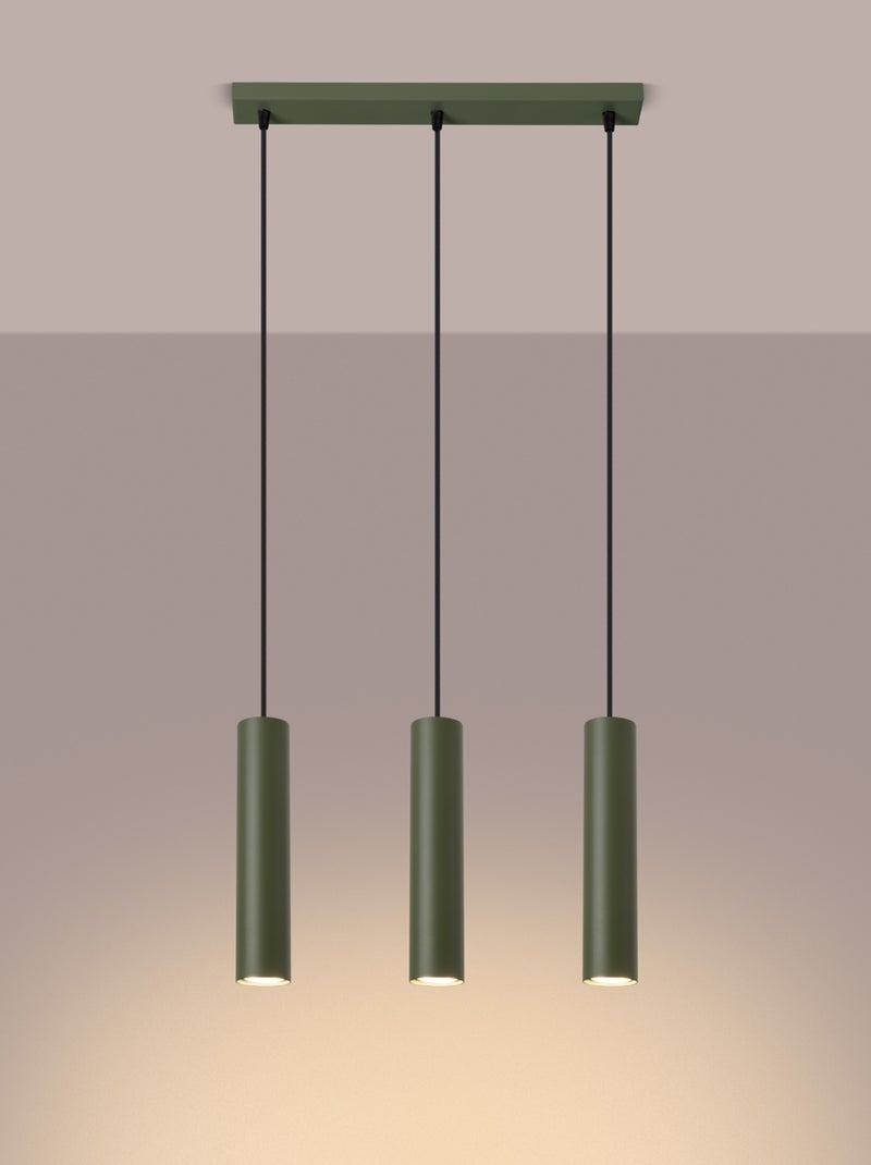 Suspension Acier Vert Olive GU10 3 Lagos Line Vert olive - Kiabi