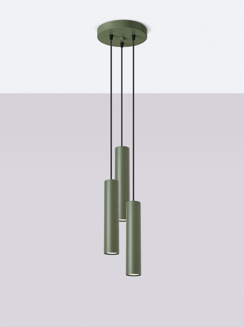 Suspension Acier Vert Olive GU10 3 Lagos Vert olive - Kiabi