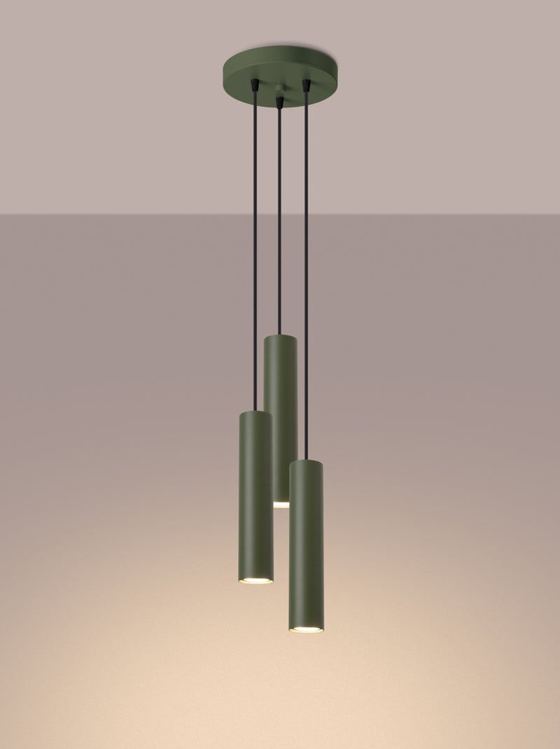 Suspension Acier Vert Olive GU10 3 Lagos Vert olive - Kiabi