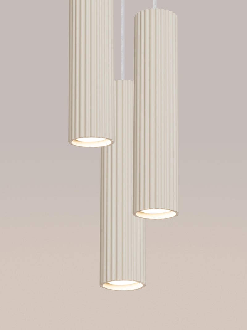 Suspension Aluminium Beige GU10 3 Karbon Beige - Kiabi