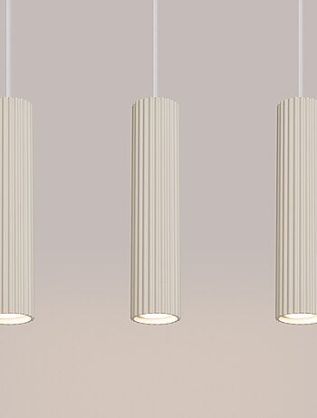 Suspension Aluminium Beige GU10 3 Karbon Line