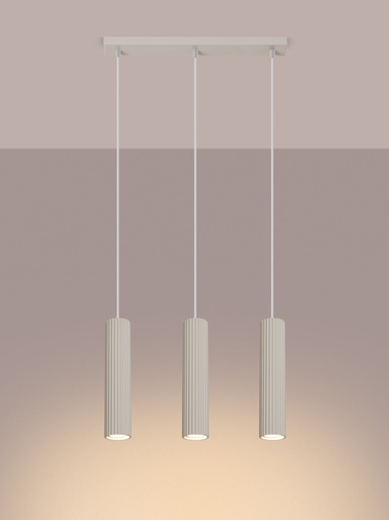 Suspension Aluminium Beige GU10 3 Karbon Line Beige - Kiabi