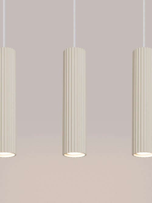 Suspension Aluminium Beige GU10 3 Karbon Line - Kiabi