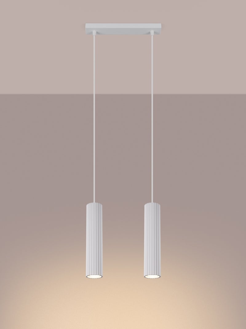 Suspension Aluminium Blanc GU10 2 Karbon Blanc - Kiabi