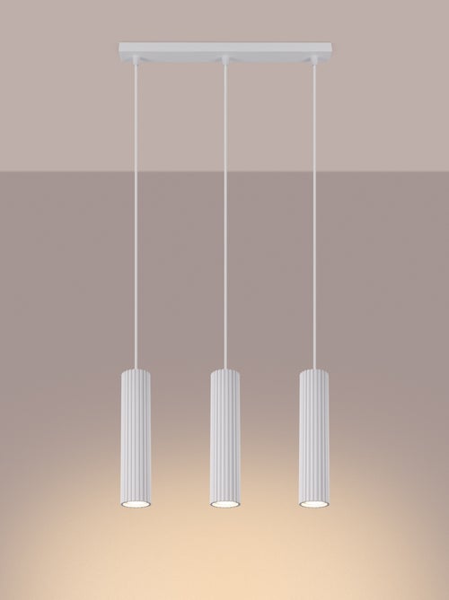 Suspension Aluminium Blanc GU10 3 Karbon Line - Kiabi