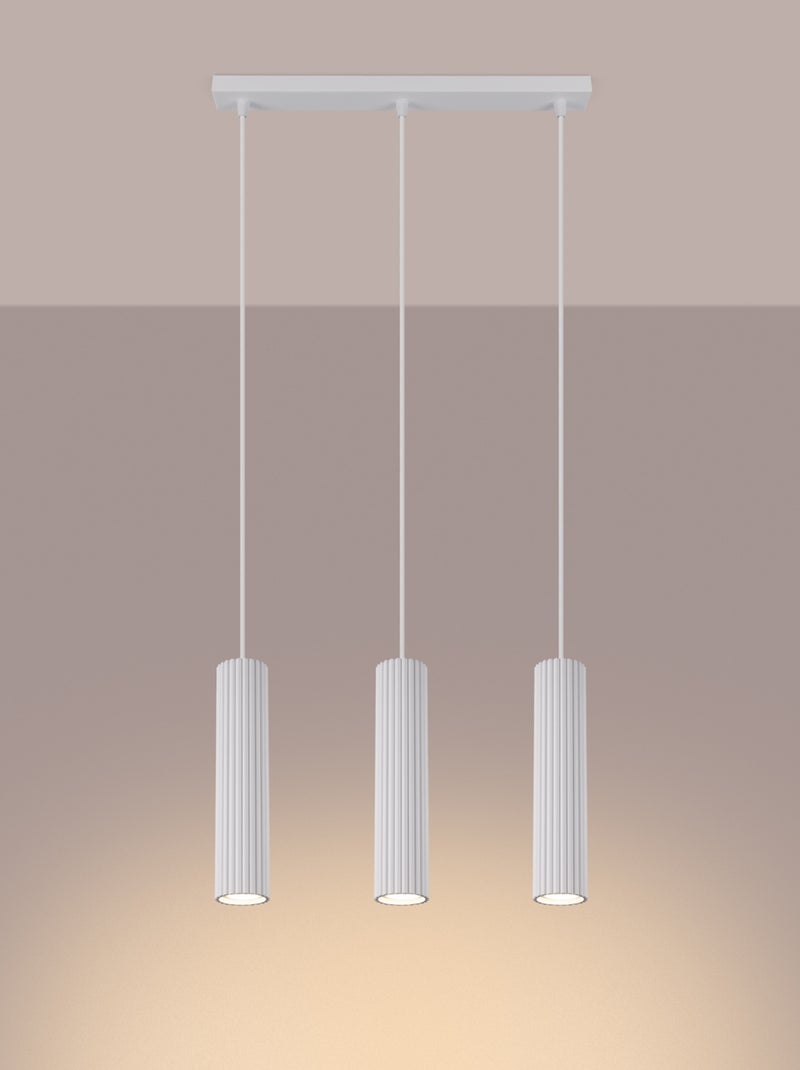 Suspension Aluminium Blanc GU10 3 Karbon Line Blanc - Kiabi
