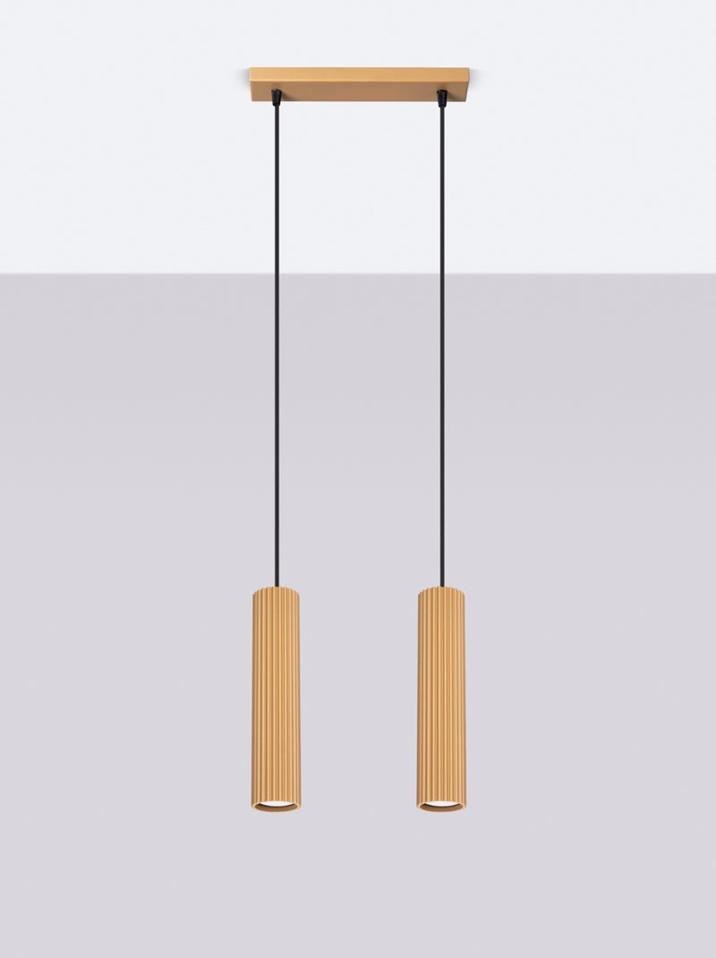 Suspension Aluminium Doré GU10 2 Karbon Jaune - Kiabi