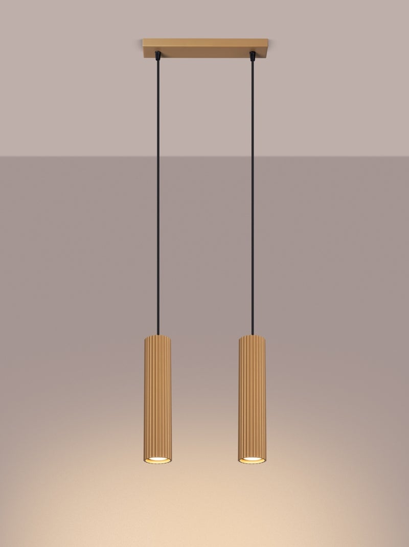 Suspension Aluminium Doré GU10 2 Karbon Jaune - Kiabi