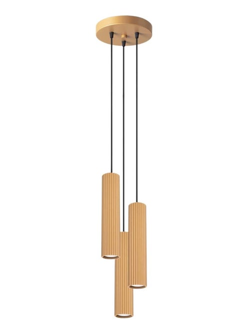 Suspension Aluminium Doré GU10 3 Karbon - Kiabi