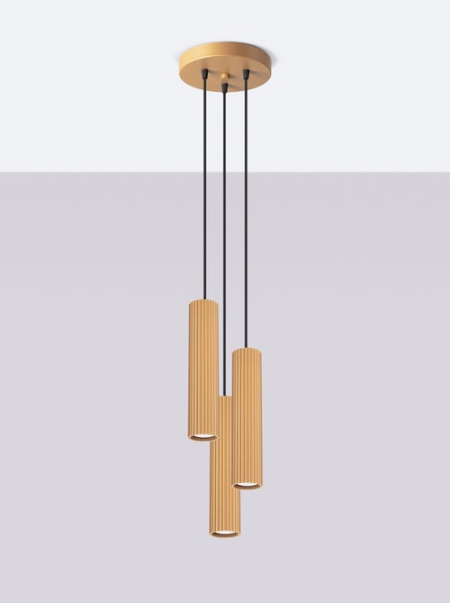 Suspension Aluminium Doré GU10 3 Karbon - Kiabi