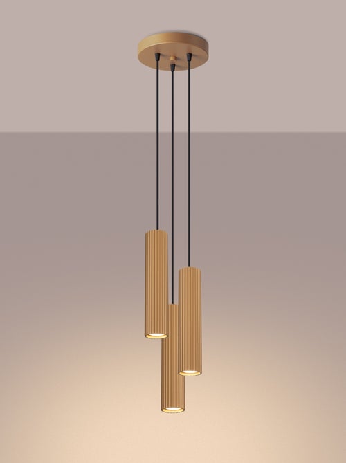 Suspension Aluminium Doré GU10 3 Karbon - Kiabi