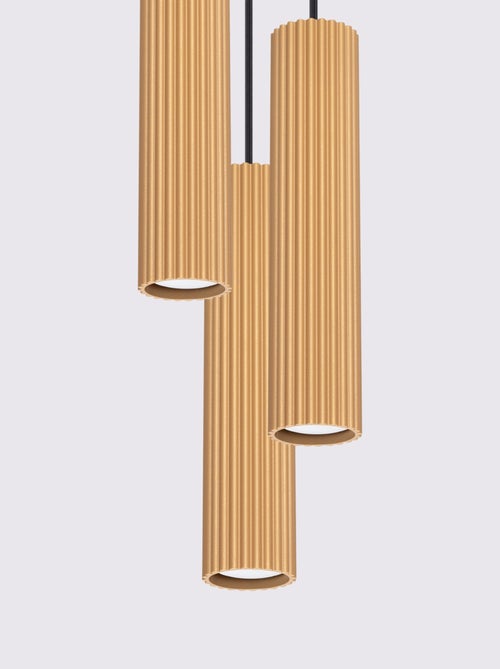 Suspension Aluminium Doré GU10 3 Karbon - Kiabi