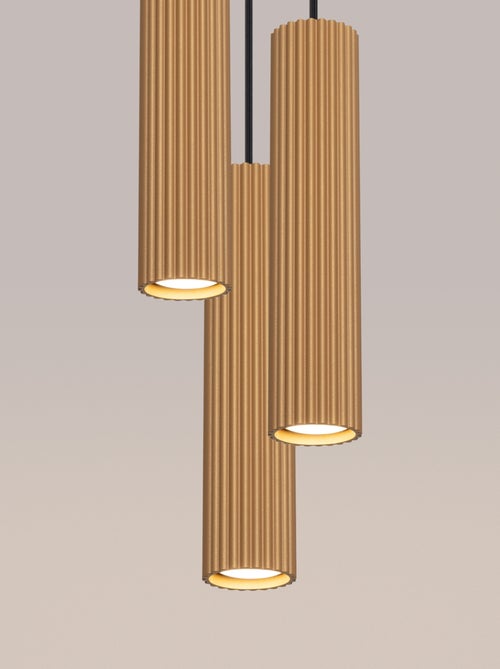 Suspension Aluminium Doré GU10 3 Karbon - Kiabi