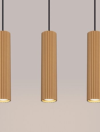 Suspension Aluminium Doré GU10 3 Karbon Line