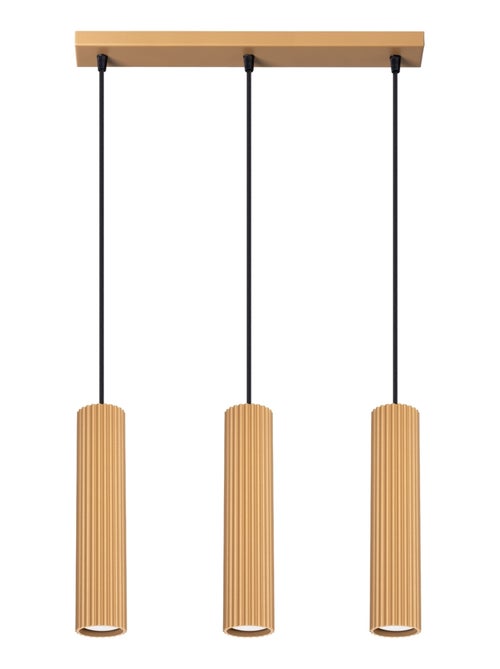 Suspension Aluminium Doré GU10 3 Karbon Line - Kiabi