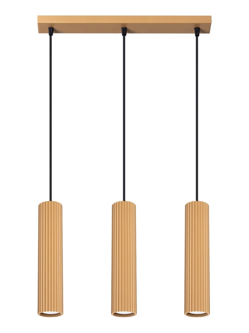 Suspension Aluminium Doré GU10 3 Karbon Line Jaune - Kiabi