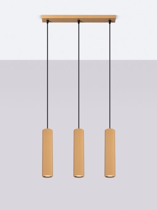 Suspension Aluminium Doré GU10 3 Karbon Line - Kiabi
