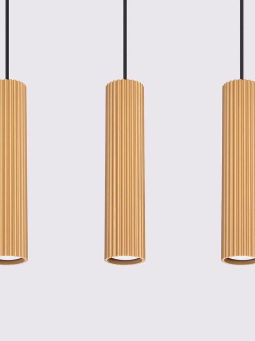 Suspension Aluminium Doré GU10 3 Karbon Line - Kiabi