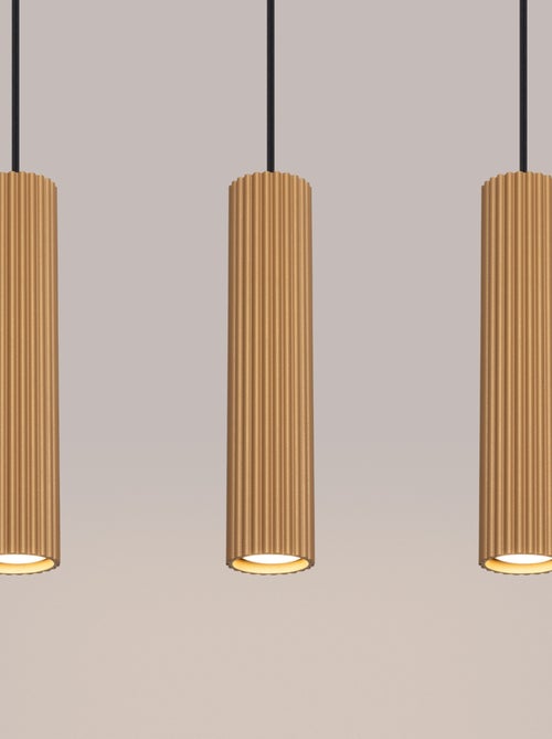 Suspension Aluminium Doré GU10 3 Karbon Line - Kiabi
