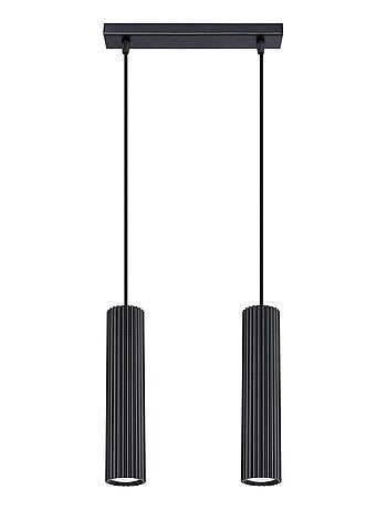Suspension Aluminium Noir GU10 2 Karbon