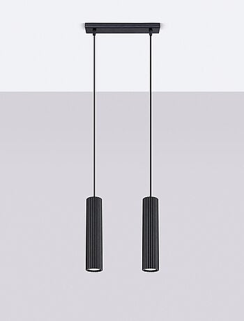 Suspension Aluminium Noir GU10 2 Karbon